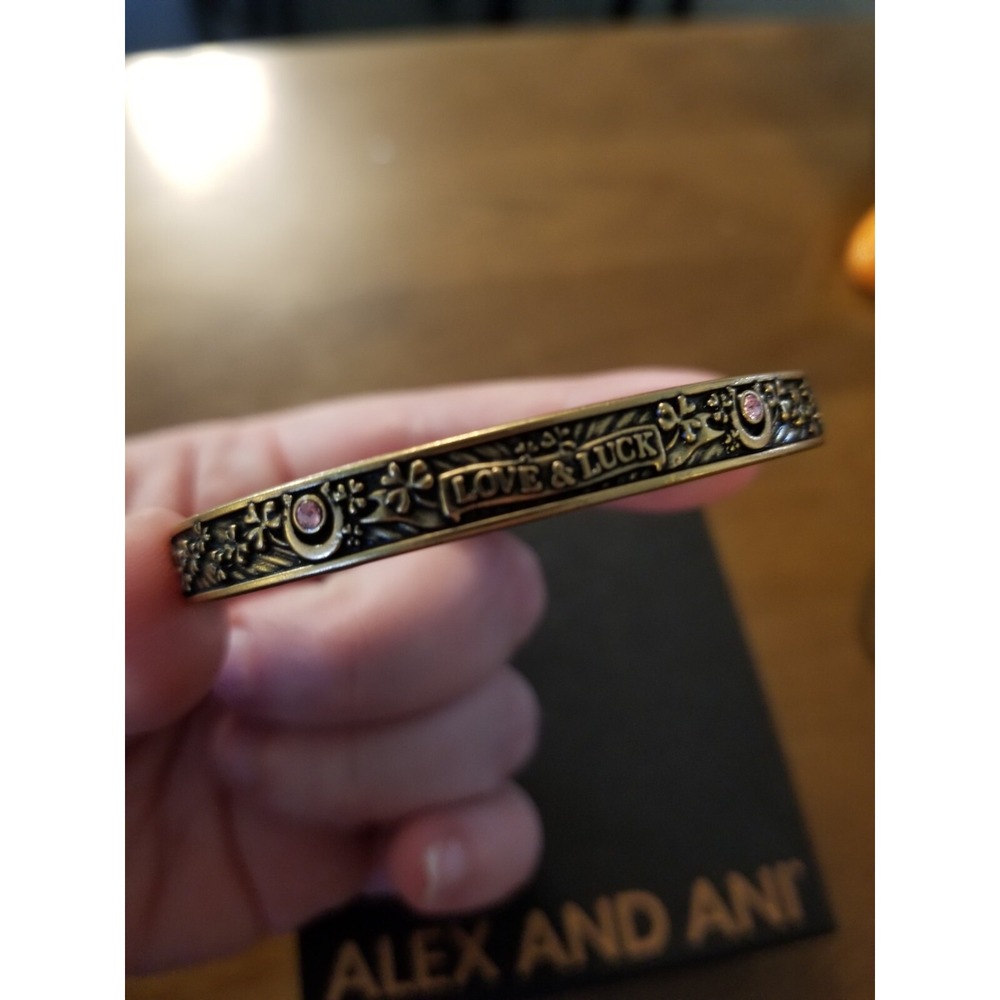 Alex and Ani Bracelet Set Womens OS Gold Fortune's Favor Cuff Claddagh Charm